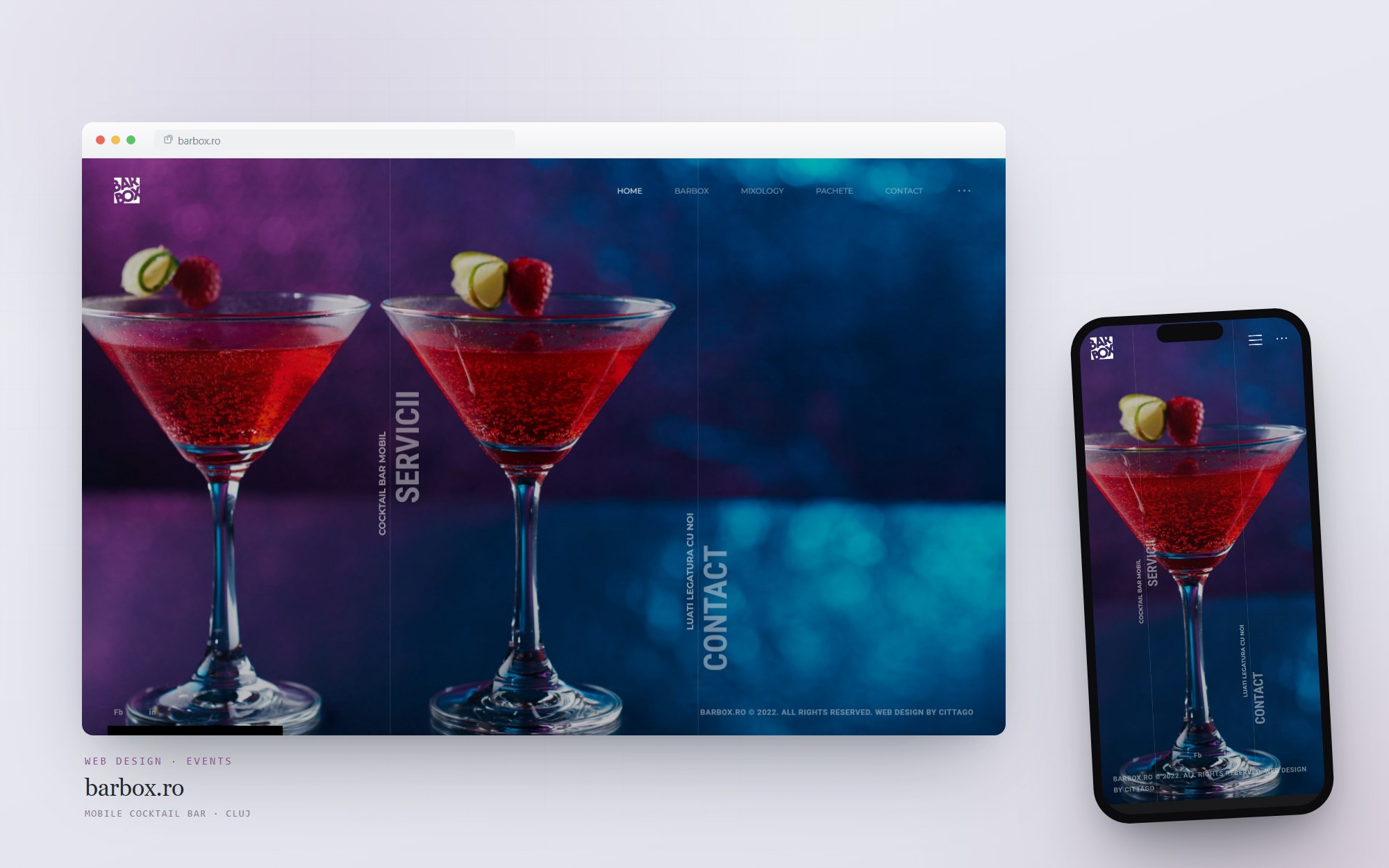 barbox.ro — the site Cittago designed and built, on desktop and mobile
