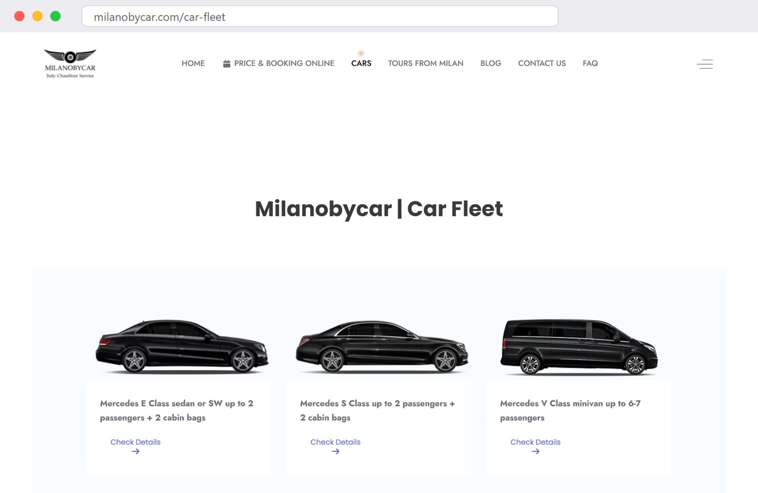 Pagina de flotă milanobycar.com